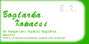 boglarka kopacsi business card