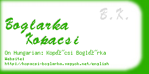 boglarka kopacsi business card